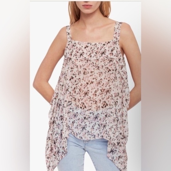 All Saints Mio Freefall Silk Top medium - Picture 1 of 4